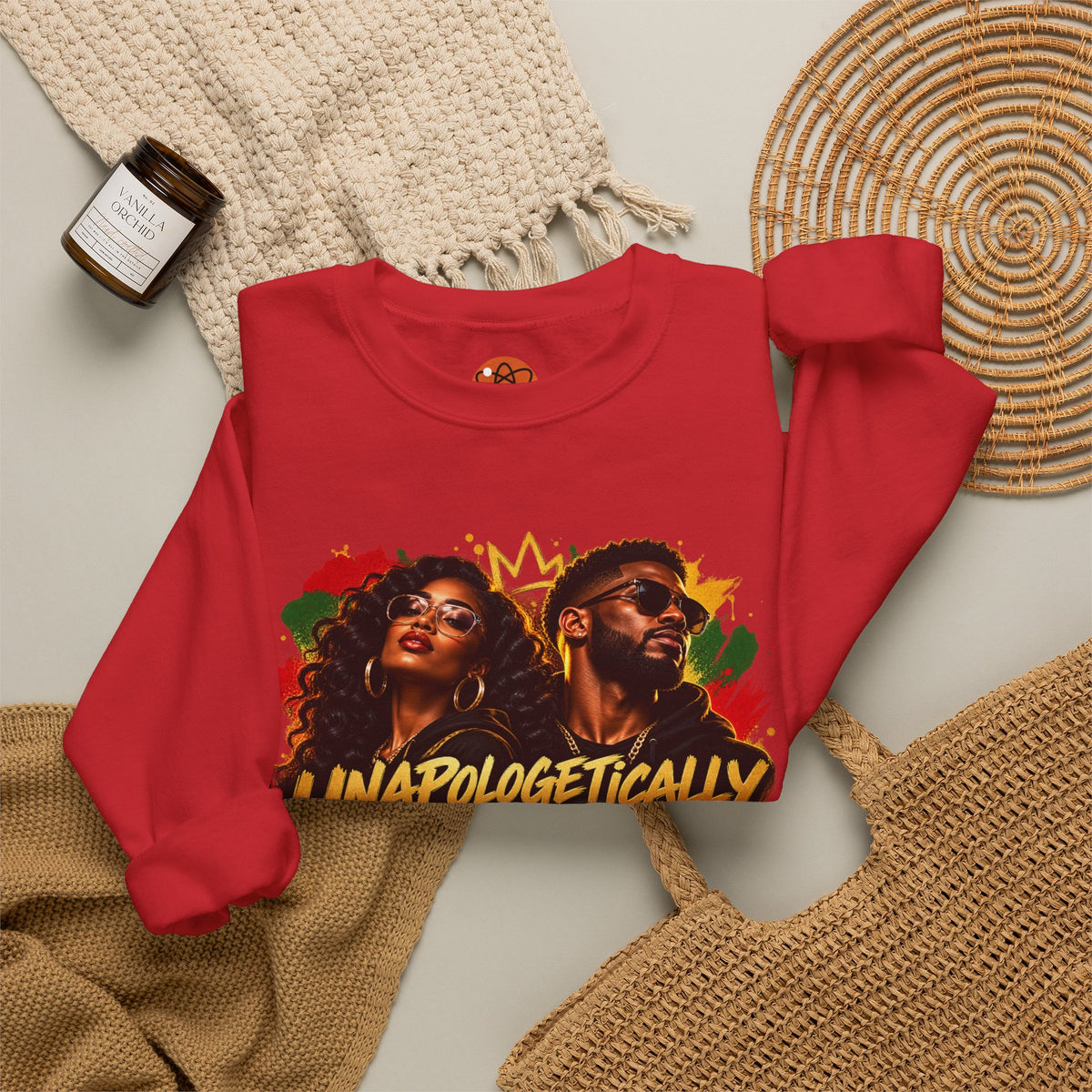 Unapologetically Black Sweatshirt — Afrocentric Crown Graphic Crewneck