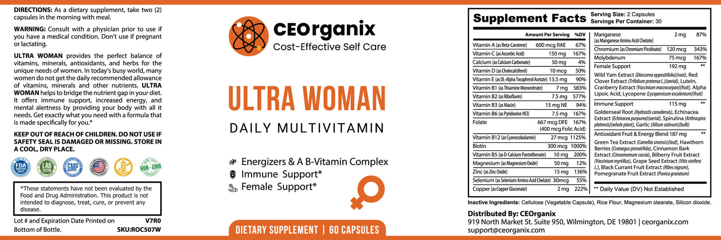 Ultra Woman - Women's Multivitamin (For Blood Types A, B, O, and AB)
