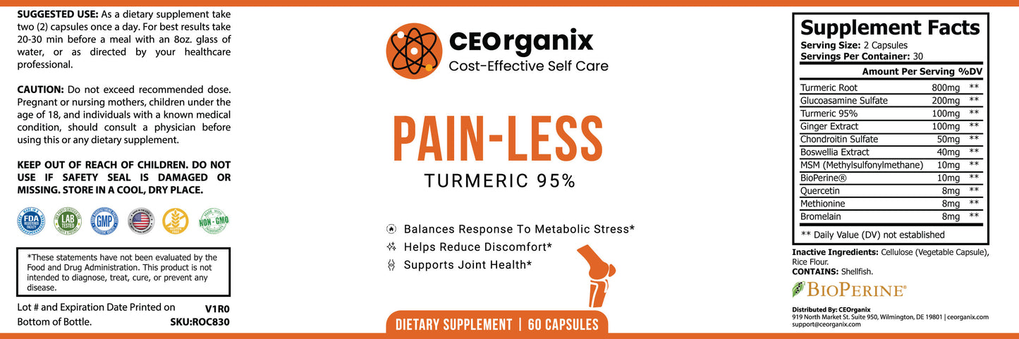 Pain-Less (For Blood Types O, B and A)