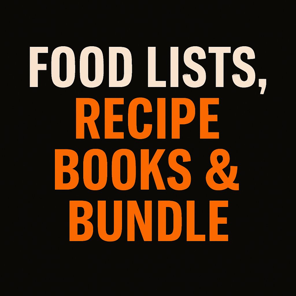 Food Lists and Recipe Books!