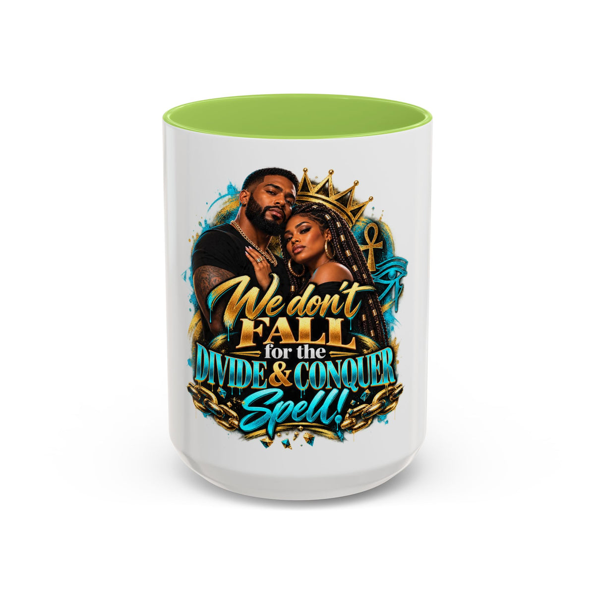 We Don’t Fall For the Divide & Conquer Spell Coffee Mug — Black Accent 11/15oz