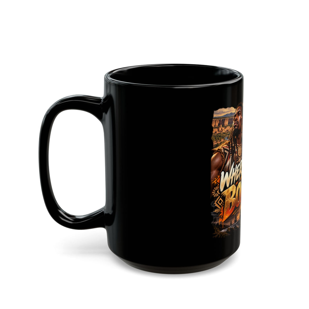 "Where Are the Boats?" Black Mug