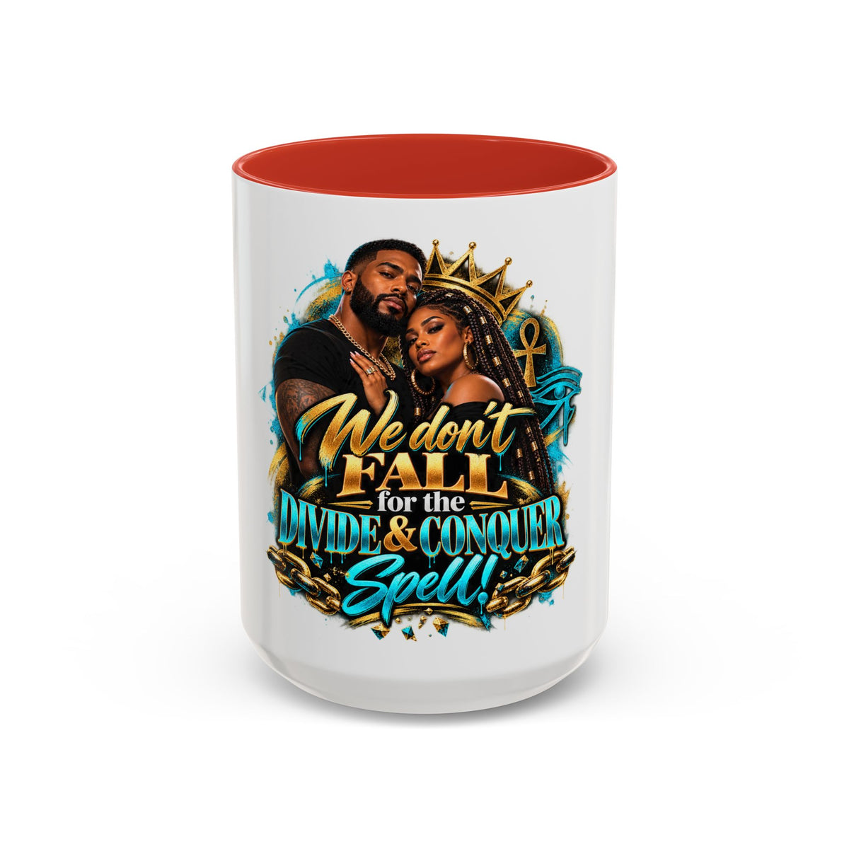 We Don’t Fall For the Divide & Conquer Spell Coffee Mug — Black Accent 11/15oz