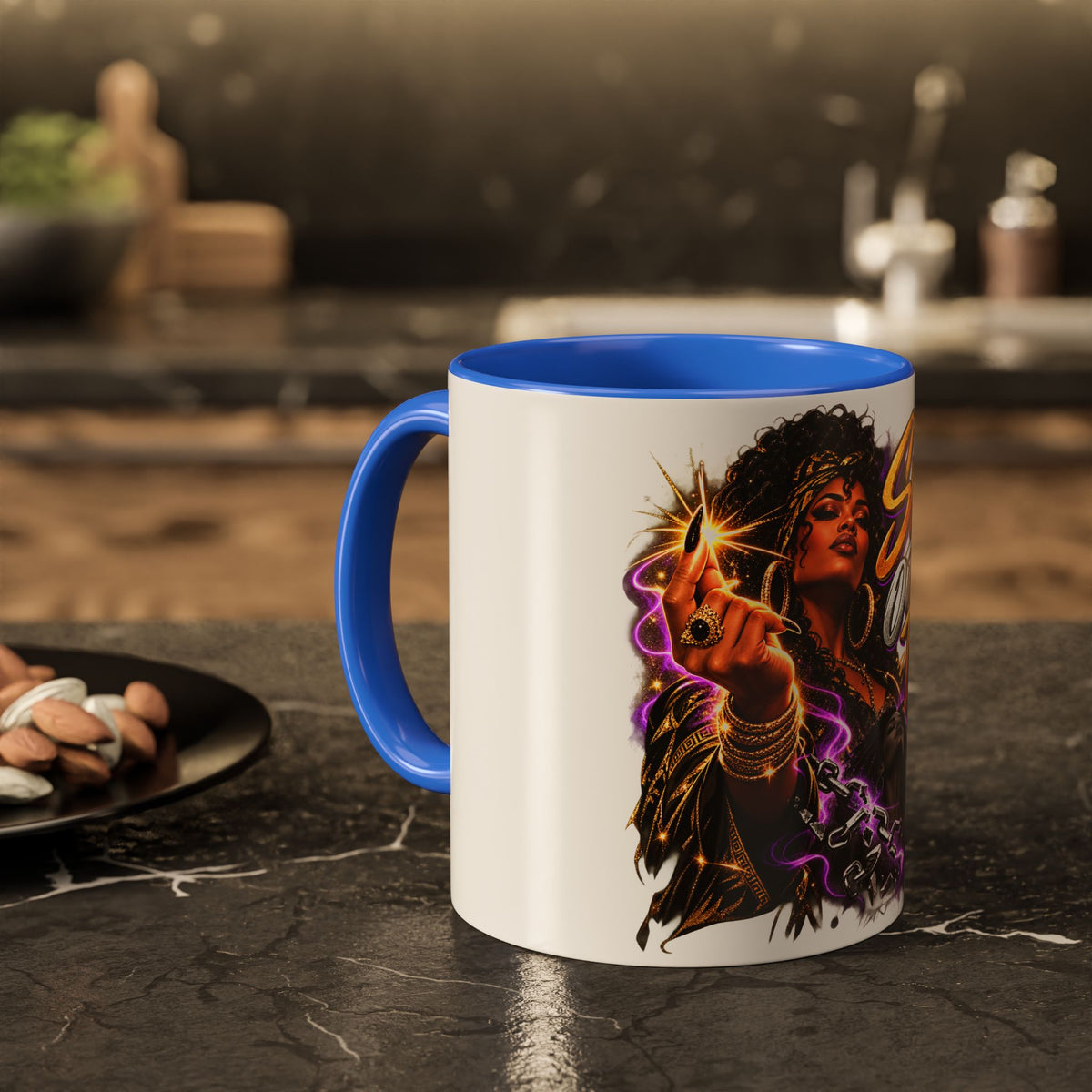 Snap Outta It! Coffee Mug – Vibrant Afro-Latina Power Graphic Mug (11oz/15oz)
