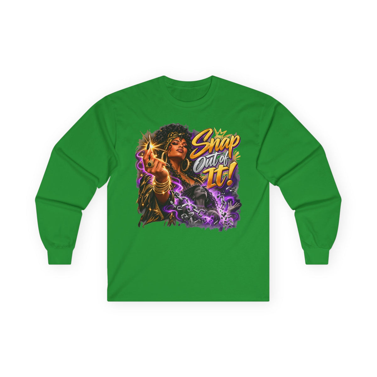 Long Sleeve Tee — "Snap Outta It!" Witchy Graphic