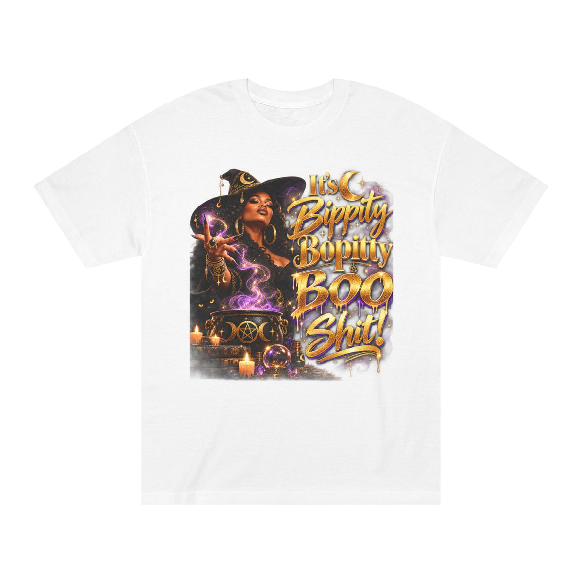 Witchy Halloween Tee — "Bippity Boppity Boo Shit" Graphic Shirt