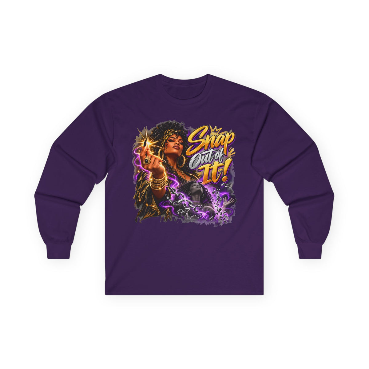 Long Sleeve Tee — "Snap Outta It!" Witchy Graphic
