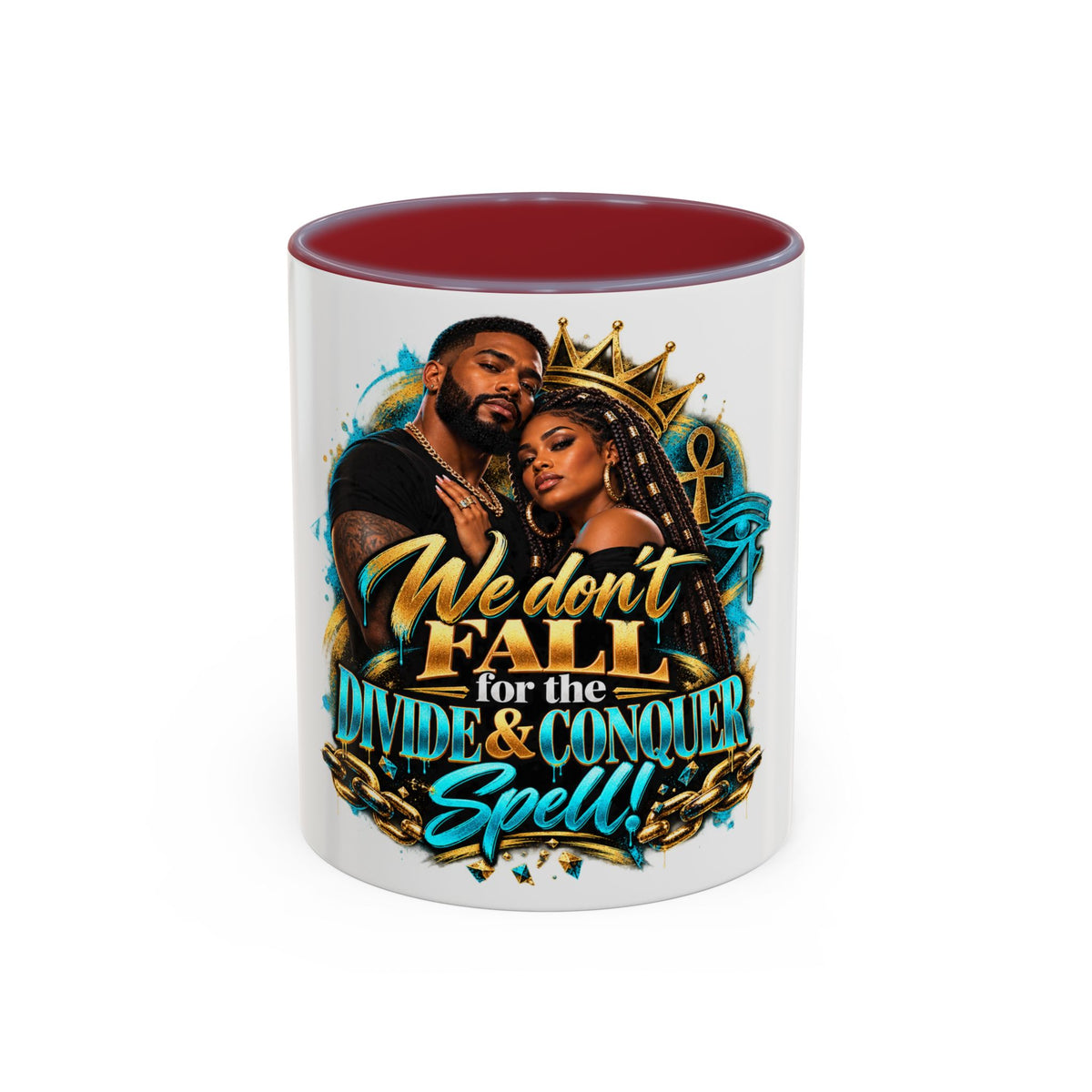 We Don’t Fall For the Divide & Conquer Spell Coffee Mug — Black Accent 11/15oz