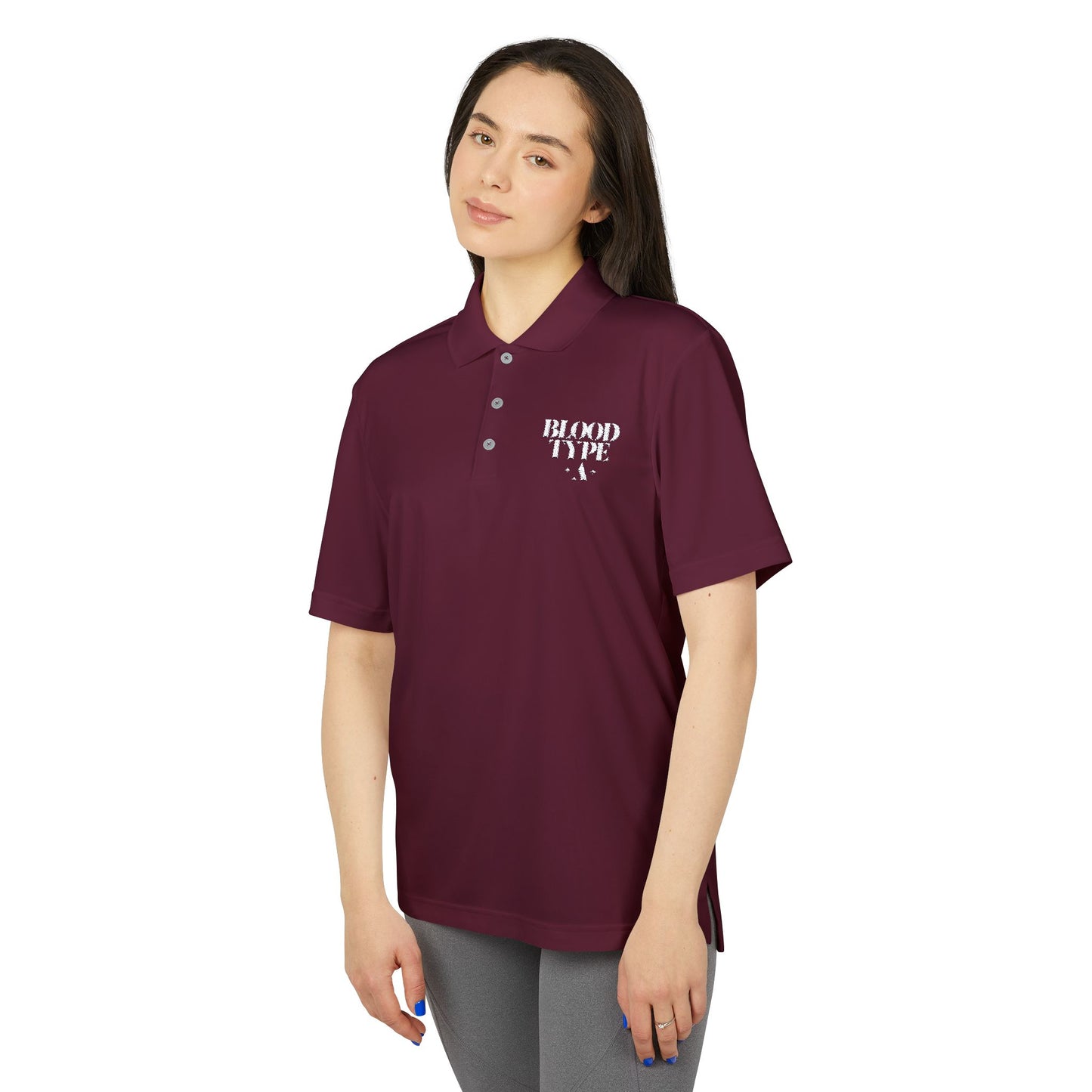 Blood Type A Adidas Unisex Performance Polo