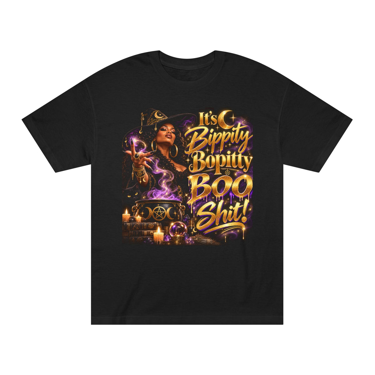 Witchy Halloween Tee — "Bippity Boppity Boo Shit" Graphic Shirt