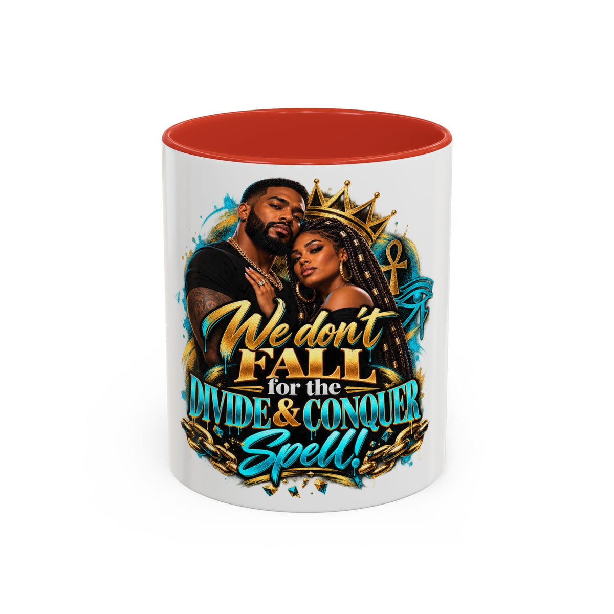We Don’t Fall For the Divide & Conquer Spell Coffee Mug — Black Accent 11/15oz
