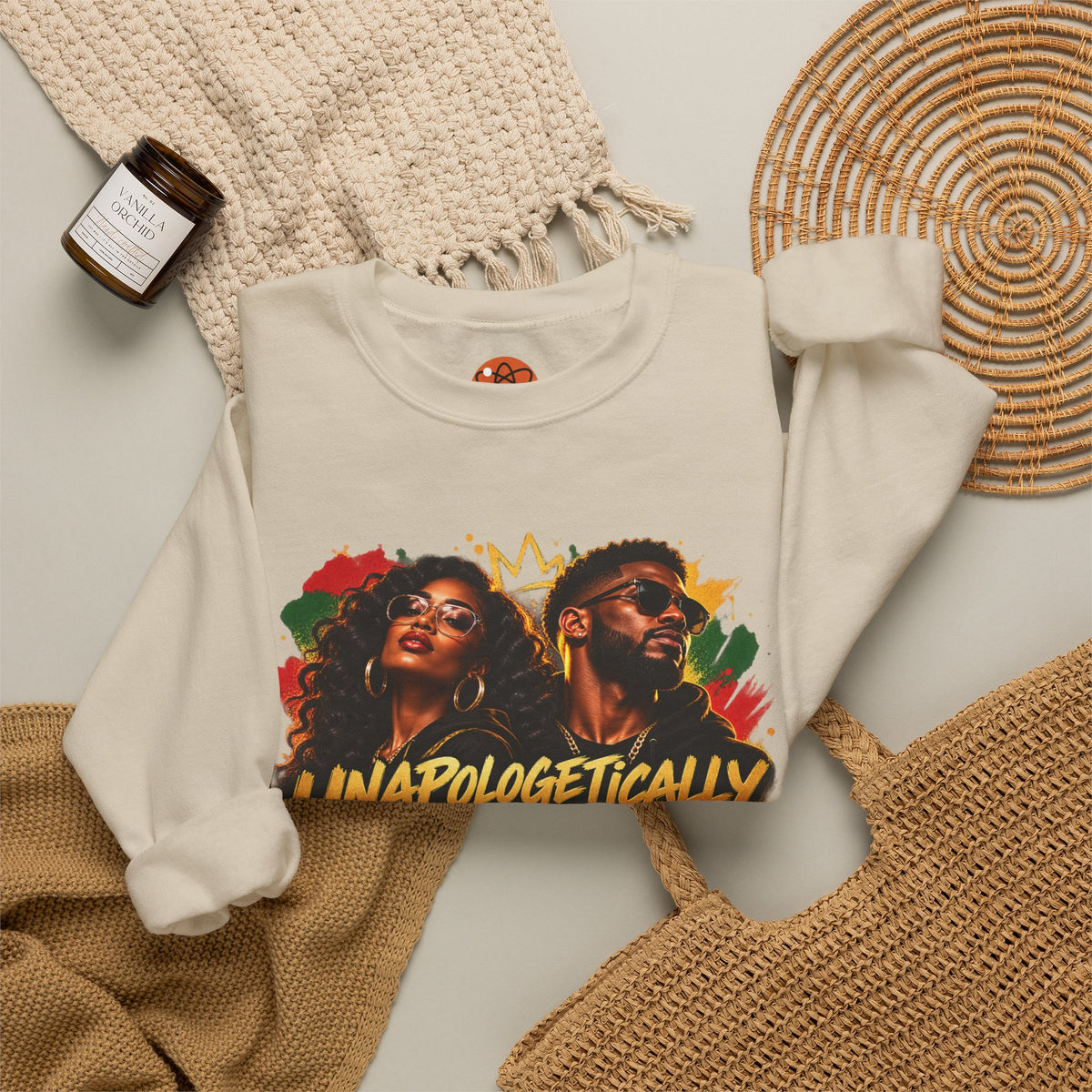 Unapologetically Black Sweatshirt — Afrocentric Crown Graphic Crewneck