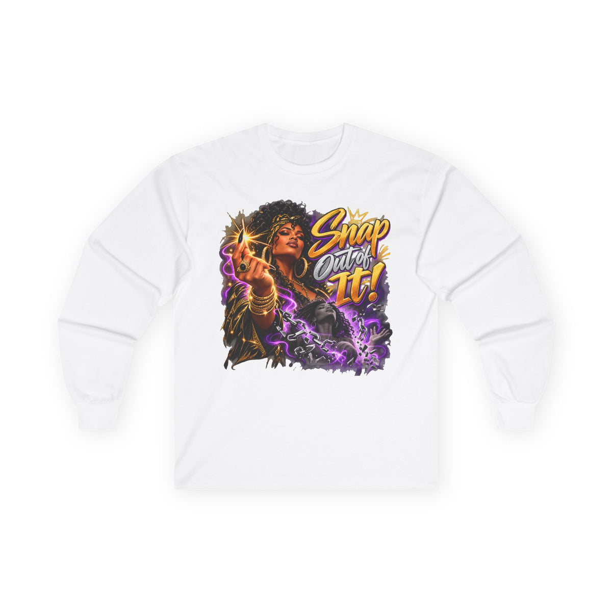 Long Sleeve Tee — "Snap Outta It!" Witchy Graphic