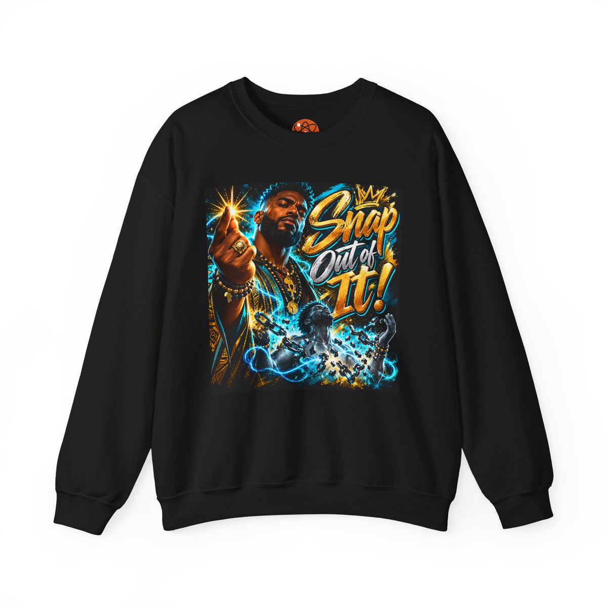 Crewneck Sweatshirt — "Snap Out of It!" Retro Hip-Hop Graphic