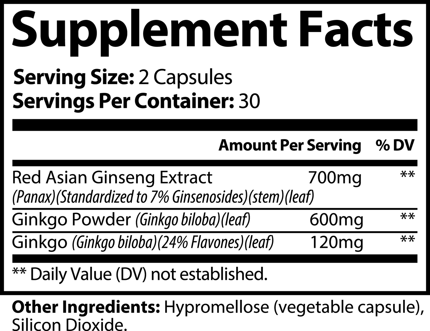 Ginseng Capsules (For Blood Types A, B, O and AB)