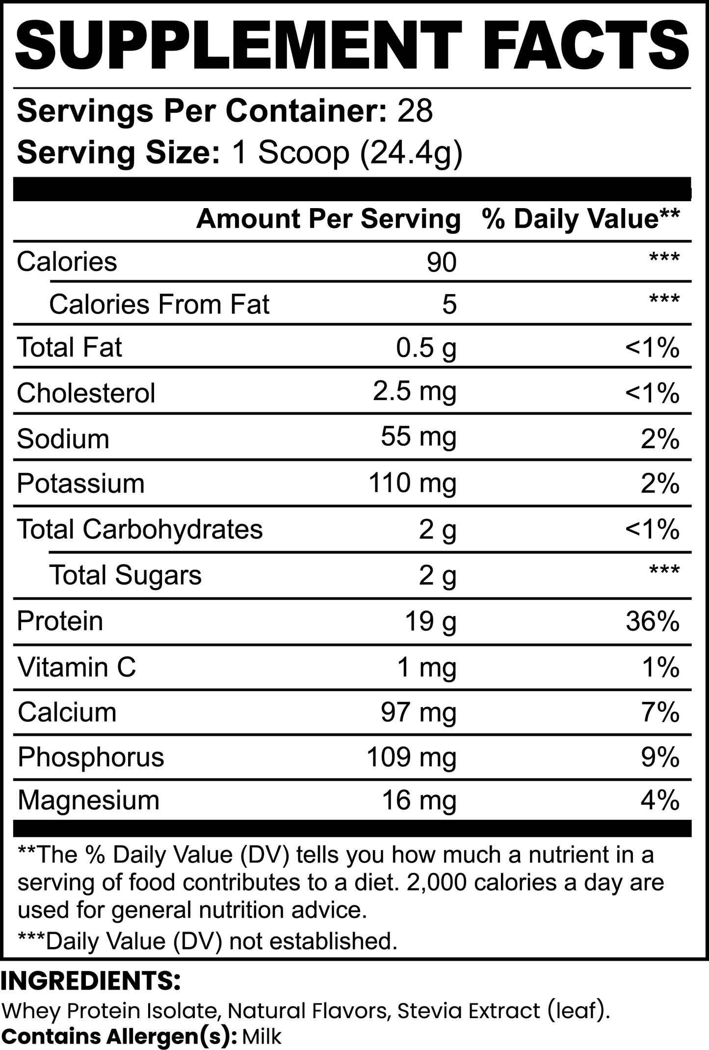 Pure Whey Protein Isolate (Vanilla)