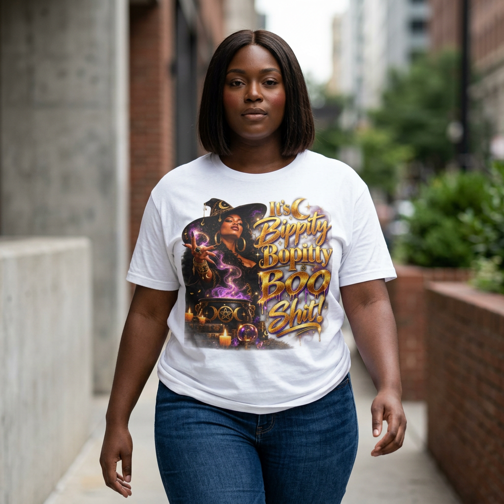 Witchy Halloween Tee — "Bippity Boppity Boo Shit" Graphic Shirt