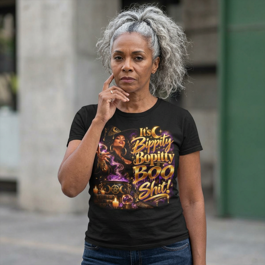 Witchy Halloween Tee — "Bippity Boppity Boo Shit" Graphic Shirt