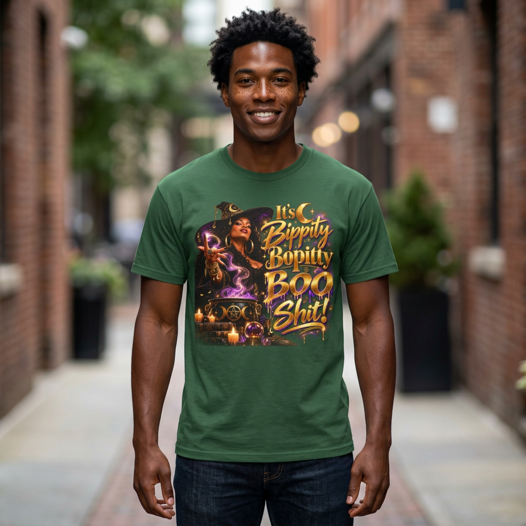 Witchy Halloween Tee — "Bippity Boppity Boo Shit" Graphic Shirt