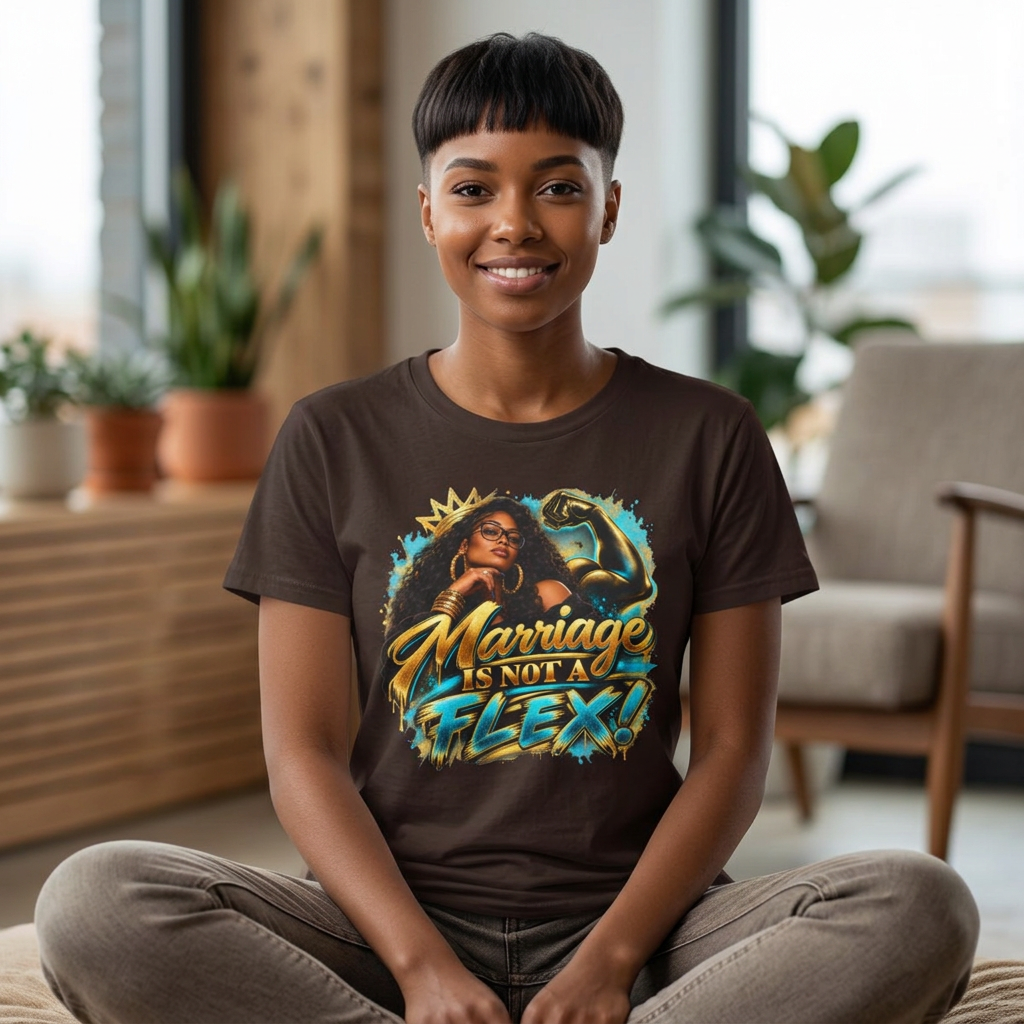 Marriage Is Not A Flex! Graphic Tee — Bold Afrocentric Empowerment Shirt