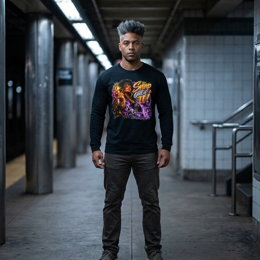 Long Sleeve Tee — "Snap Outta It!" Witchy Graphic
