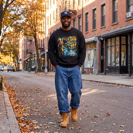 Crewneck Sweatshirt — "Snap Out of It!" Retro Hip-Hop Graphic