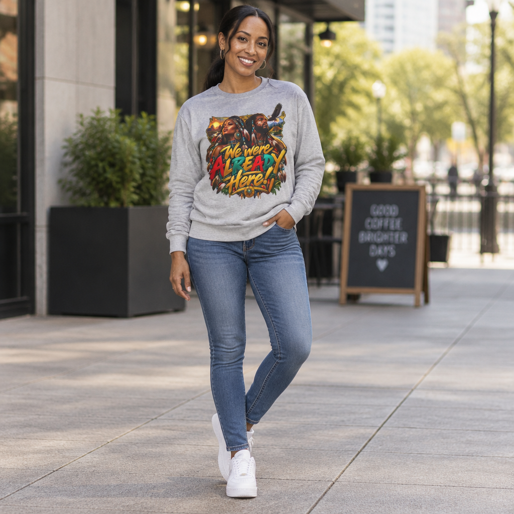 Long Sleeve Tee — "We Were Already Here" Reggae-Inspired Graphic Shirt