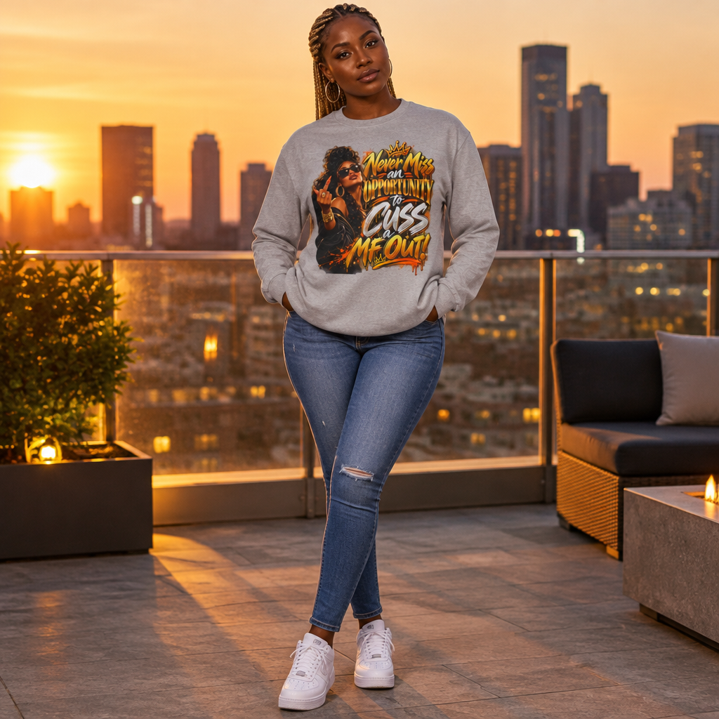 "Never Miss an Opportunity to Cuss a MF Out" Funny Long Sleeve Tee