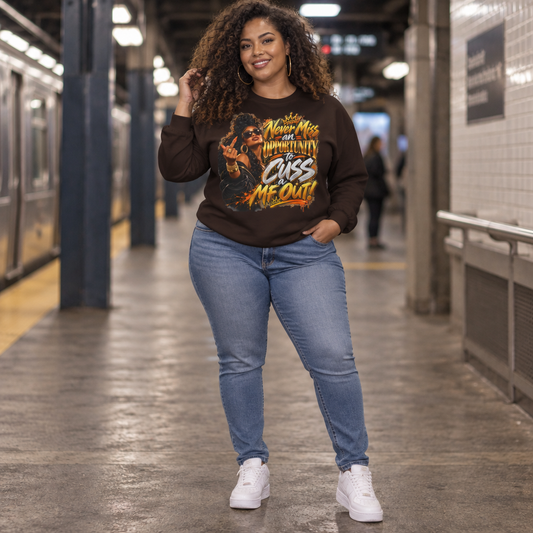 "Never Miss an Opportunity to Cuss a MF Out" Funny Long Sleeve Tee
