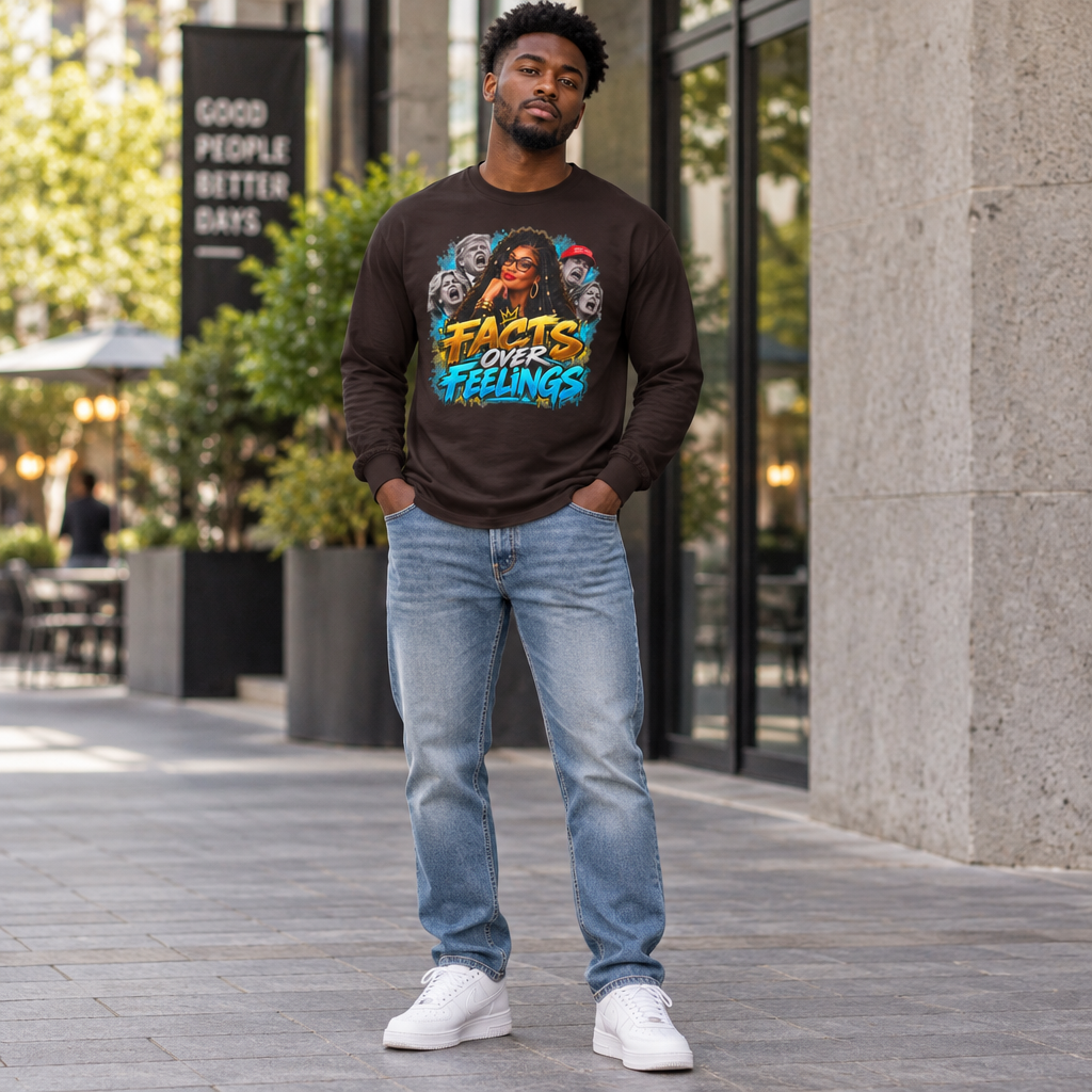 "Facts Over Feelings" Long Sleeve Tee