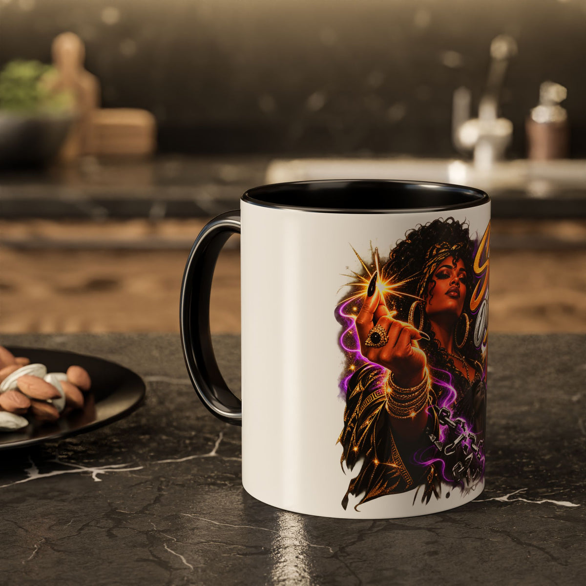 Snap Outta It! Coffee Mug – Vibrant Afro-Latina Power Graphic Mug (11oz/15oz)