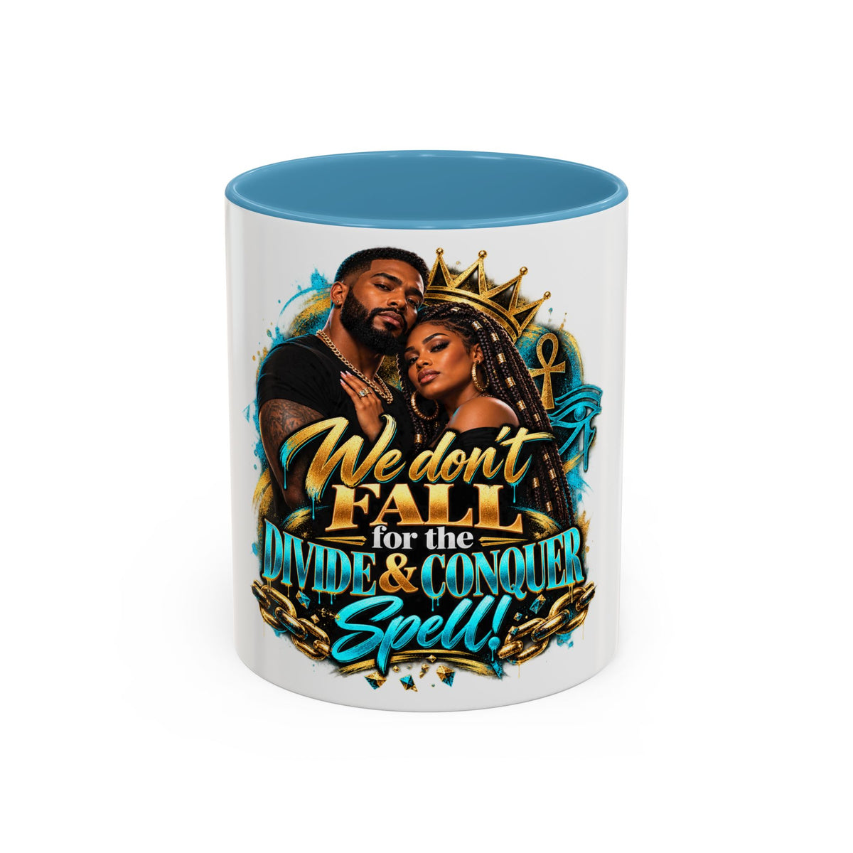 We Don’t Fall For the Divide & Conquer Spell Coffee Mug — Black Accent 11/15oz