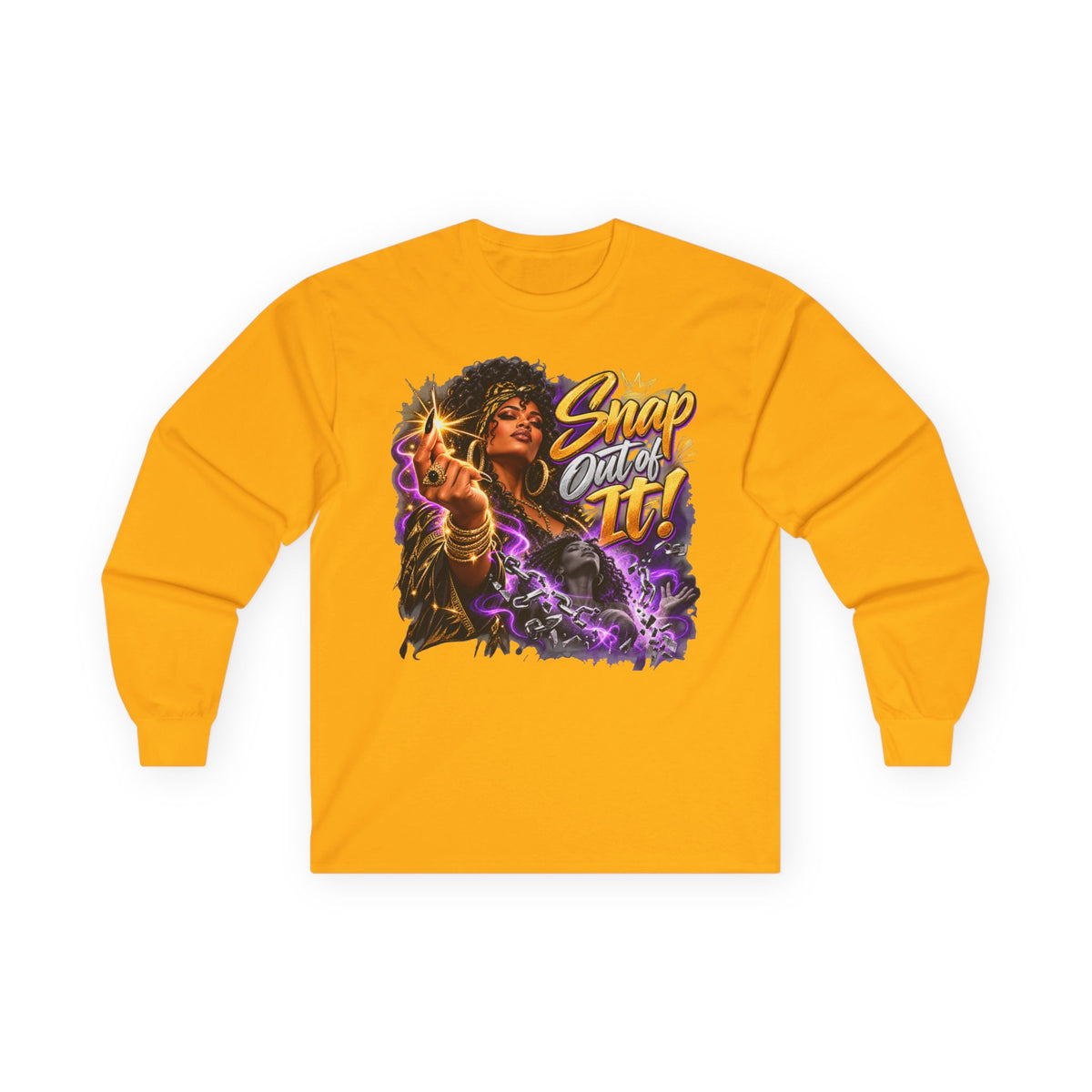 Long Sleeve Tee — "Snap Outta It!" Witchy Graphic