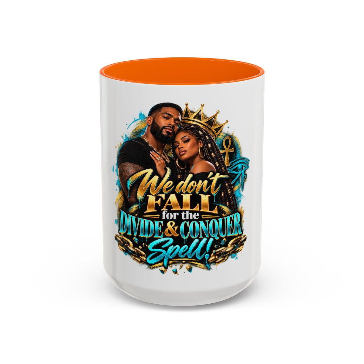 We Don’t Fall For the Divide & Conquer Spell Coffee Mug — Black Accent 11/15oz