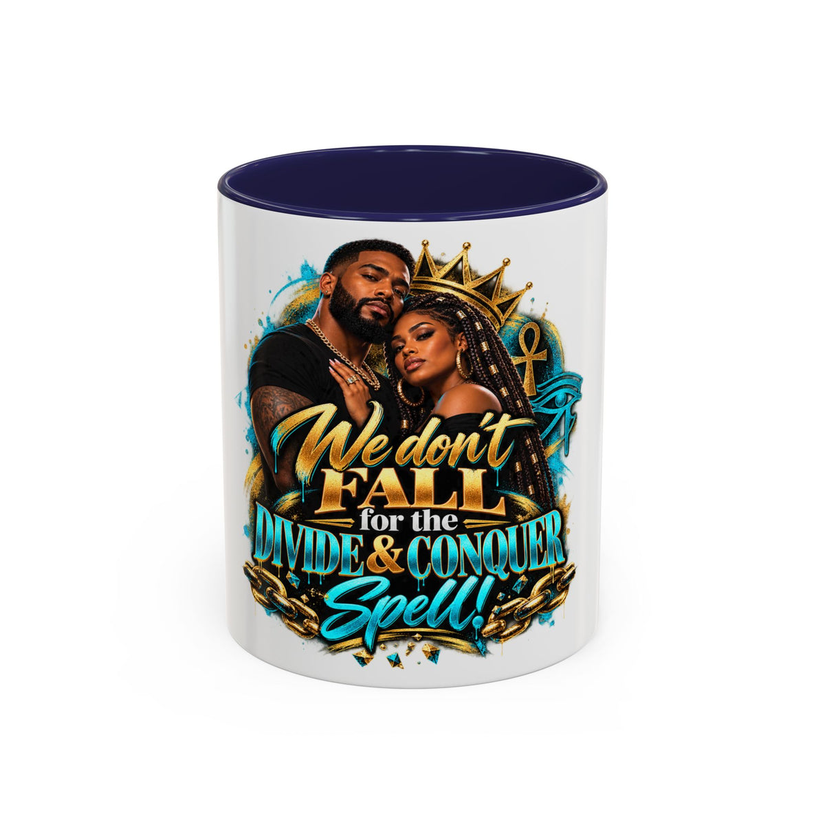 We Don’t Fall For the Divide & Conquer Spell Coffee Mug — Black Accent 11/15oz