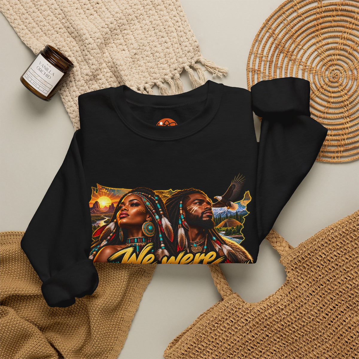 Crewneck Sweatshirt — "We Were Already Here" Urban Rasta Art