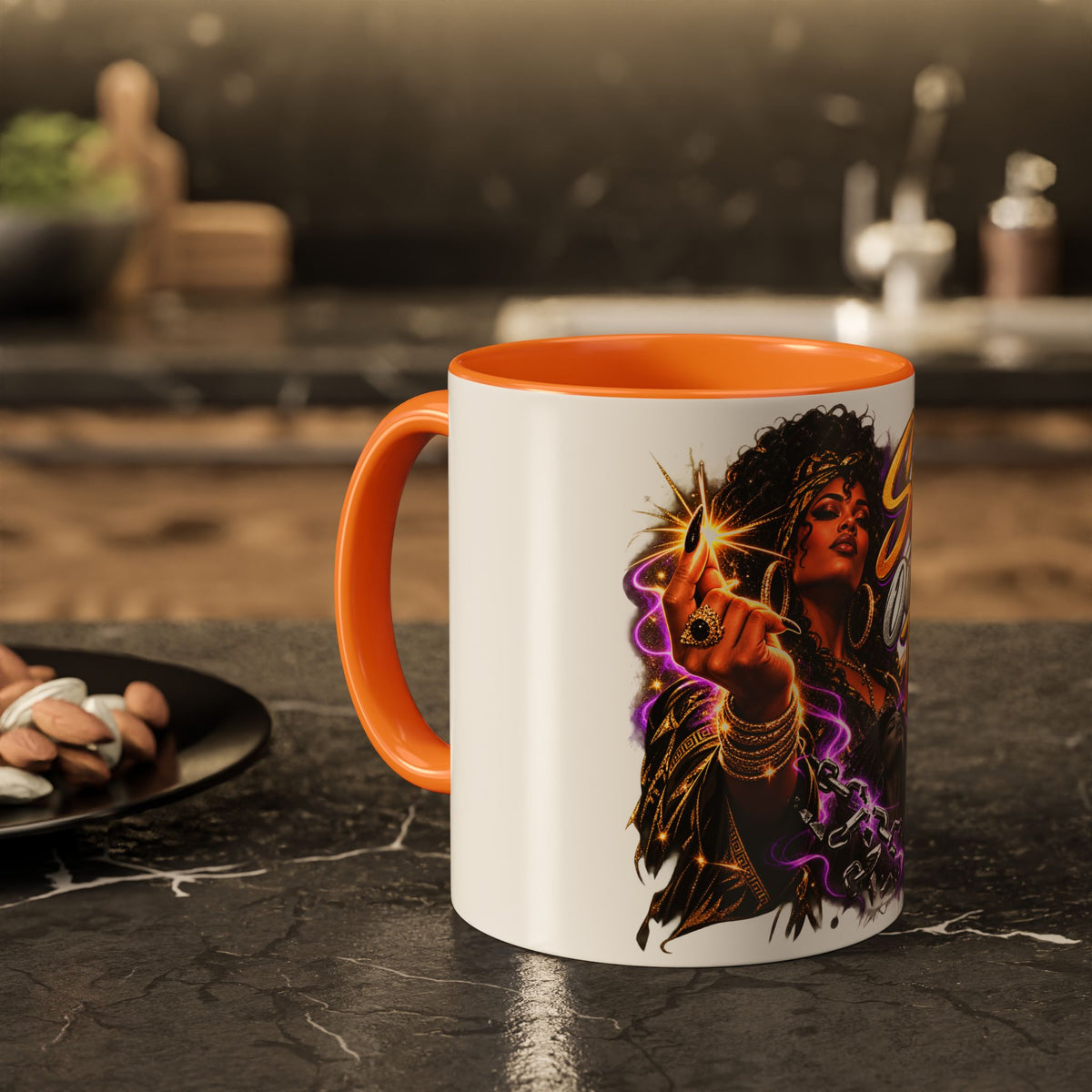 Snap Outta It! Coffee Mug – Vibrant Afro-Latina Power Graphic Mug (11oz/15oz)