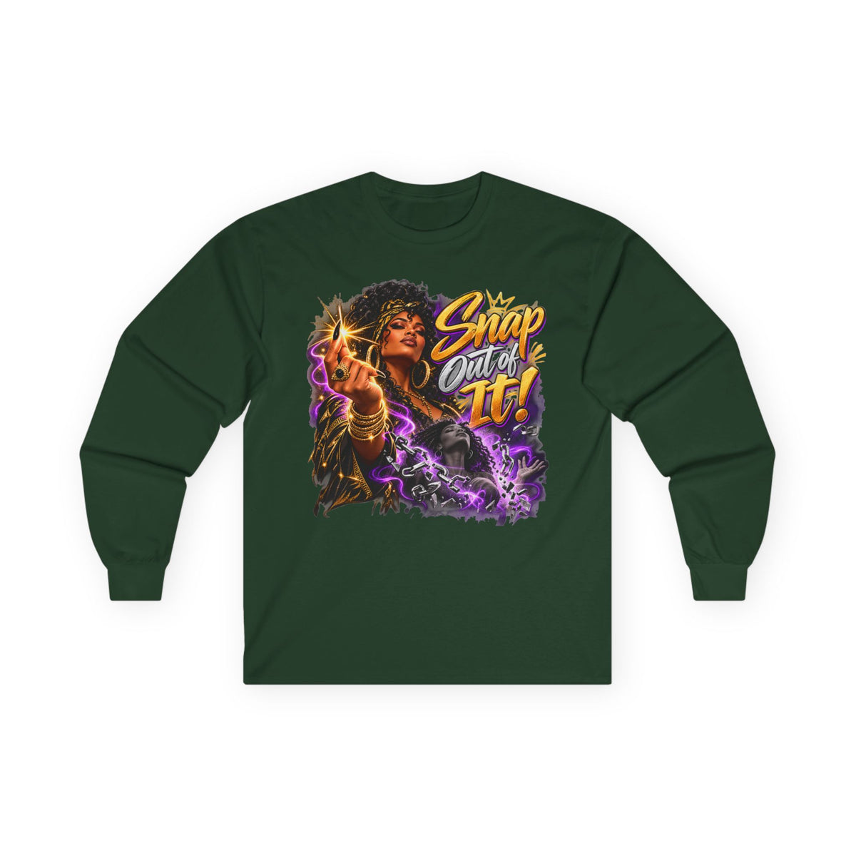 Long Sleeve Tee — "Snap Outta It!" Witchy Graphic