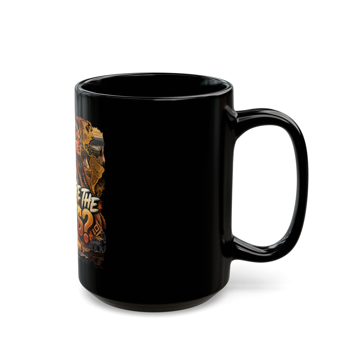 "Where Are the Boats?" Black Mug