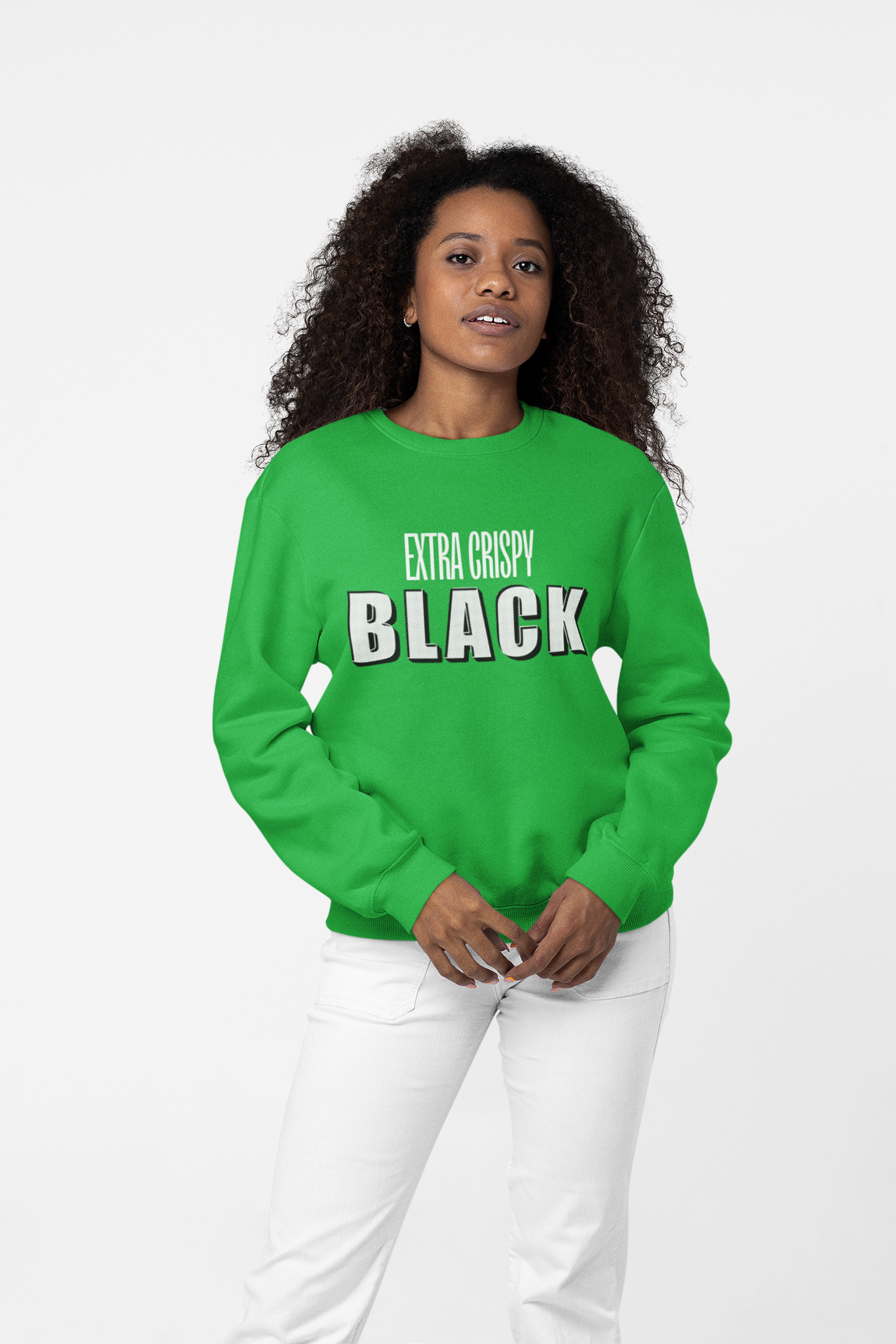 EXTRA CRISPY BLACK Unisex Crewneck Sweatshirt