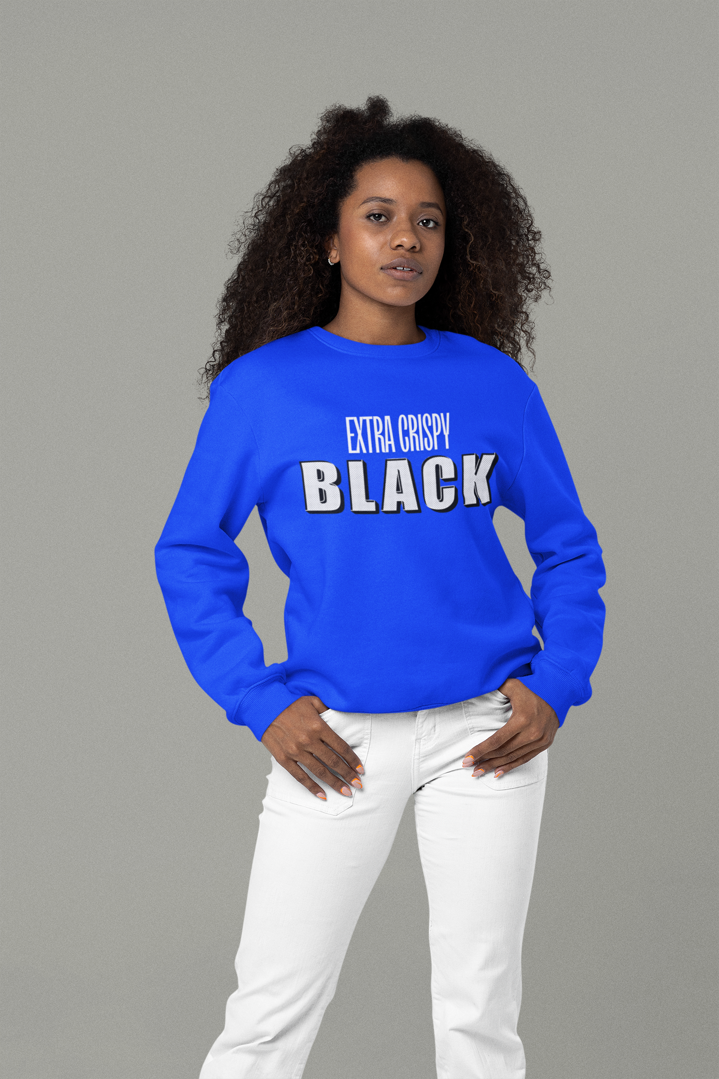 EXTRA CRISPY BLACK Unisex Crewneck Sweatshirt